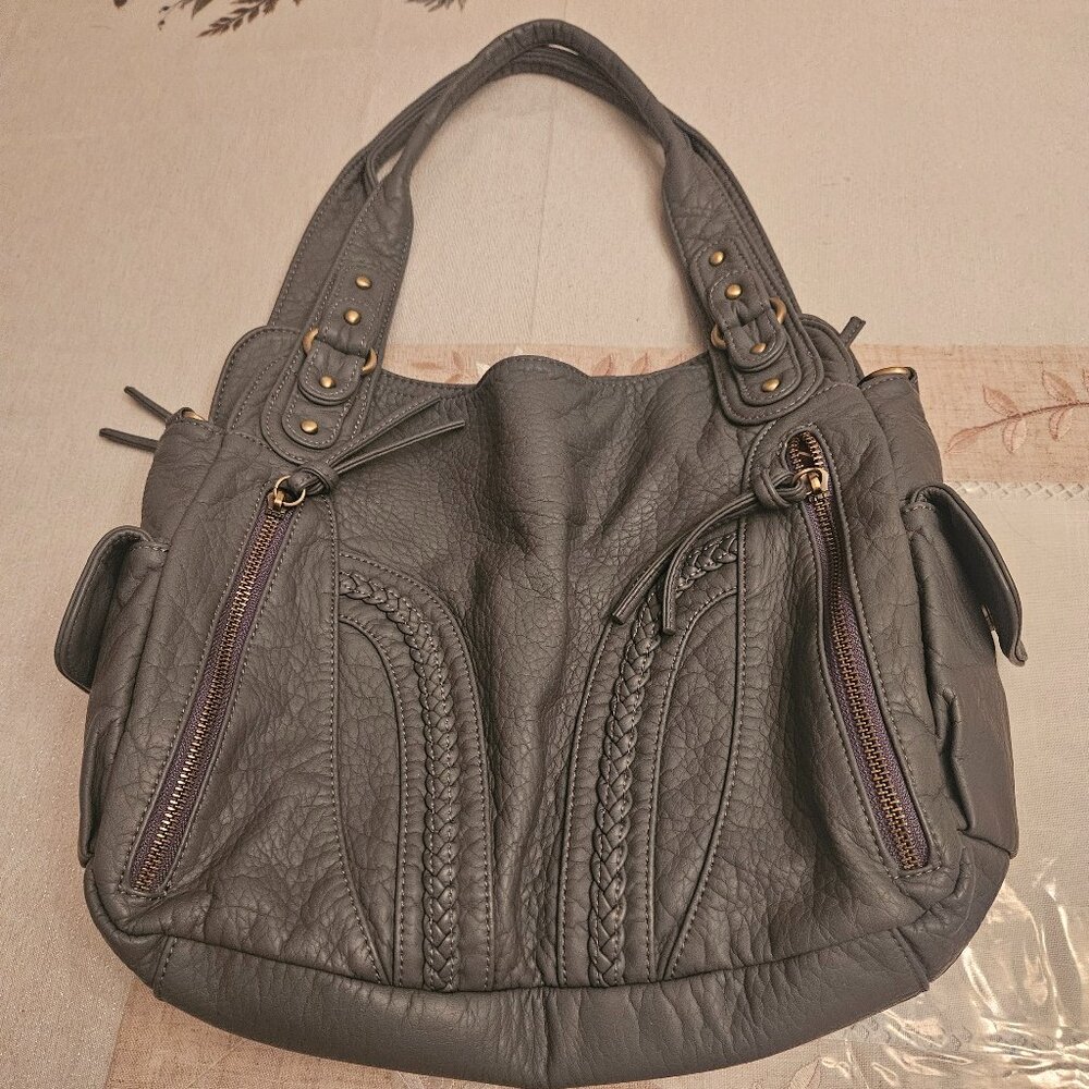 Montana West Teal Washed Leather Concealed Carry Shoulder Purse